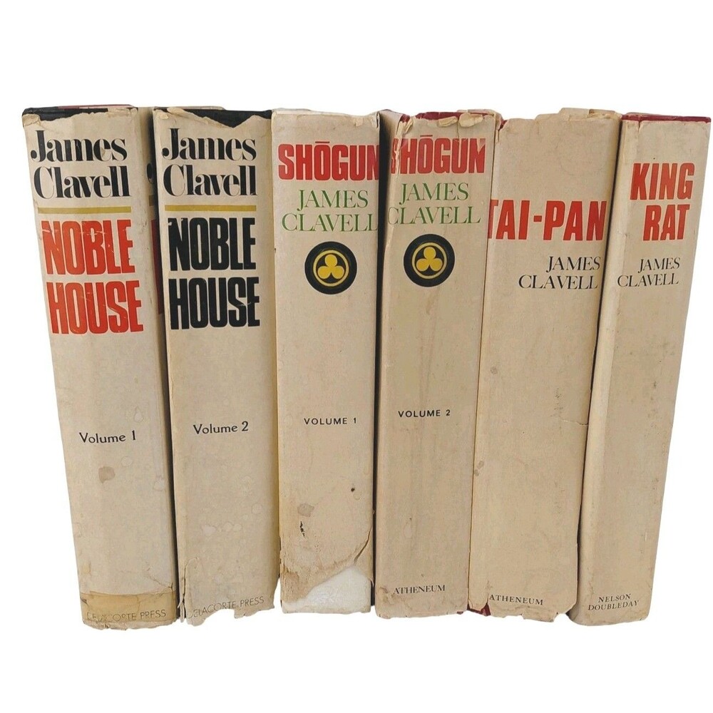 James Clavell Asian Saga Lot of 6 Whirlwind Noble House Tai-pan Shogun  Vtg HCDJ